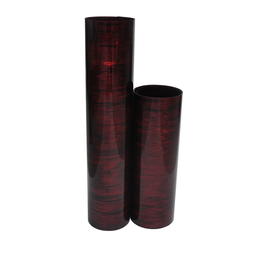 2Pcs Celluloid Sheet Drum Wrap Musical Instrument Deco Red Oyster 10x60'' and 16x60''