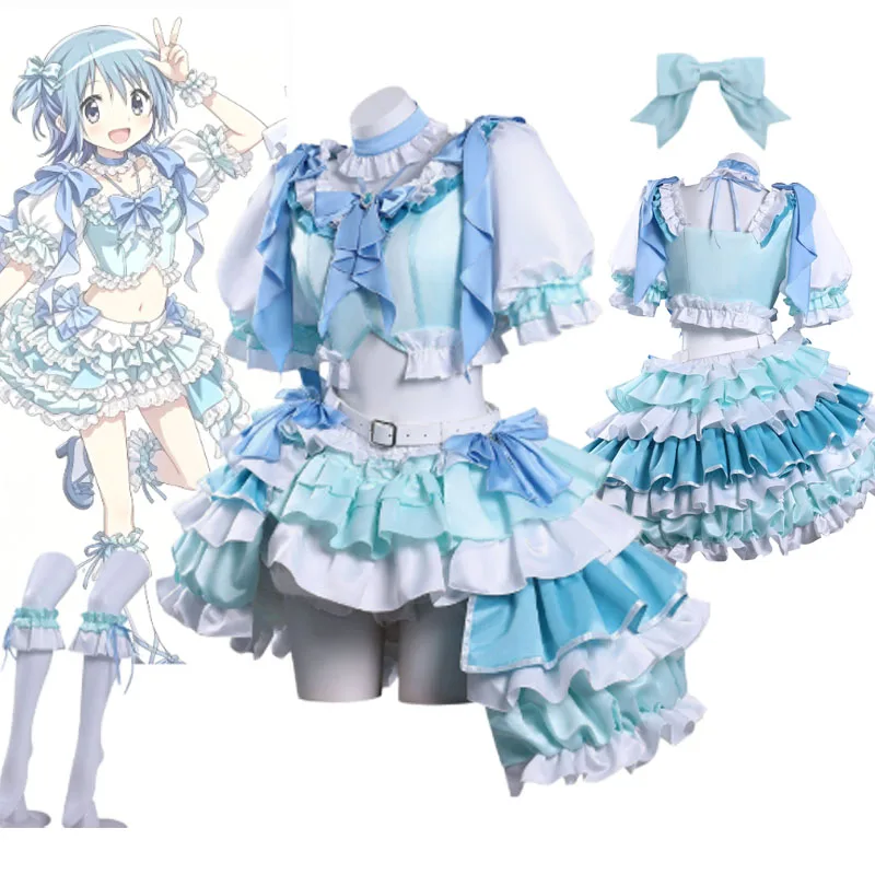 

Sayaka Miki Cosplay Costume Wig Set Puella Magi Madoka Magica Blue Lolita Dress Women Uniform Party Stage Anime Role Play Outfit