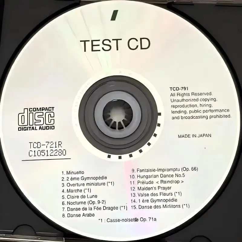SCRATCHES TEST CD TCD-721R Checking CD Players and CD Drives，CD-DA Scratches Disc， 0.4mm to 3.0mm width available to check