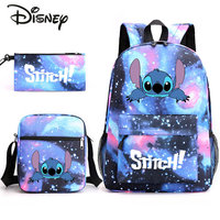 Disney Stitzer Three-piece Student School Bag Fashion Large Capacity Men's Backpack Multi-functional Storage Travel Backpack