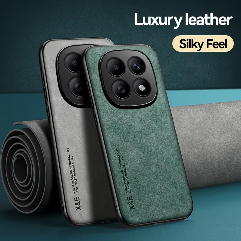 Shockproof Case For Xiaomi Poco M8 Pro M7 Pro M6 Pro 4G 5G Cover Magnetic Luxury Sheepskin Leather Car Holder Phone Coque Funda view 3
