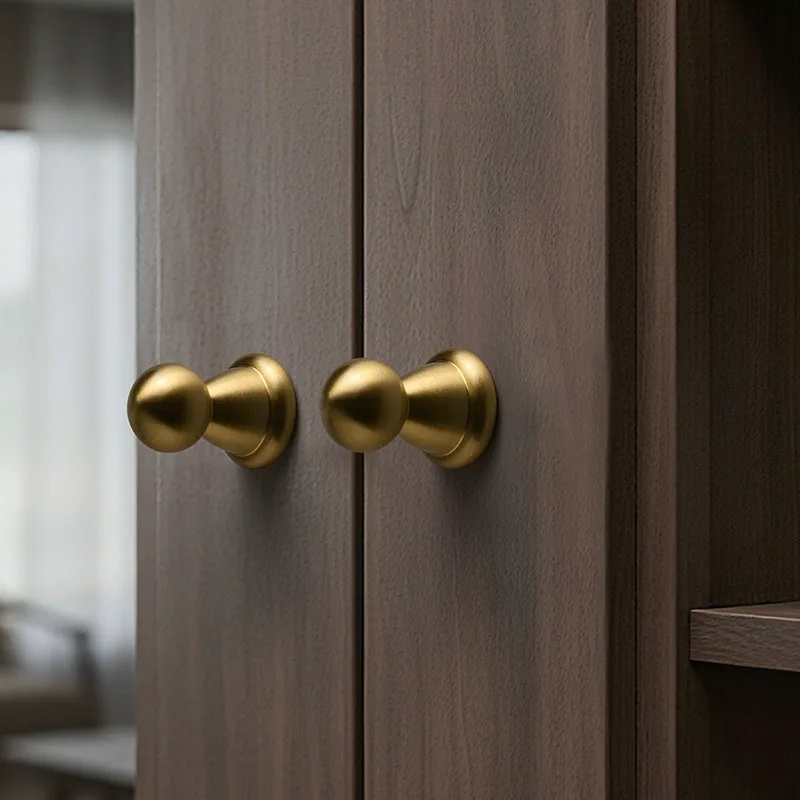 Antique Bronze Solid Brass Cabinet Handle Retro American Style Kitchen Drawer Pull Knob for Wardrobe Closet Door Hardware