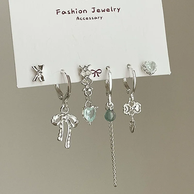 Women'S Emo Accessories - 6Pcs Set Vintage Aesthetic Silver Color