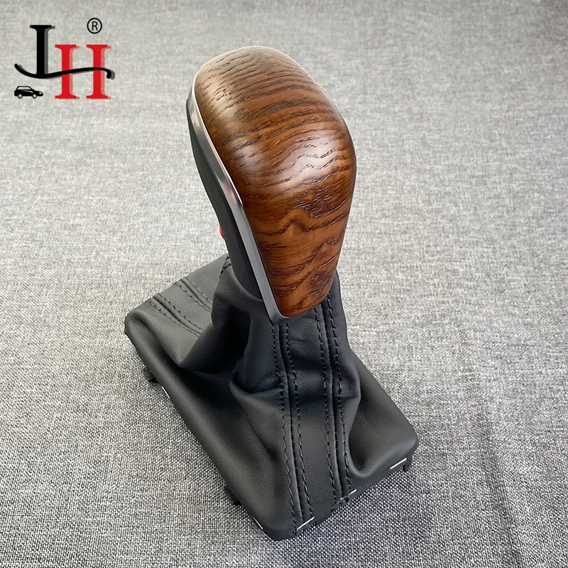 Black Gear Shift Knob with Leather Boot Gaiter LHD AT Auto Trans ONLY For Audi NEW A7 A6 PA STYLE C7 2016 2017 2018