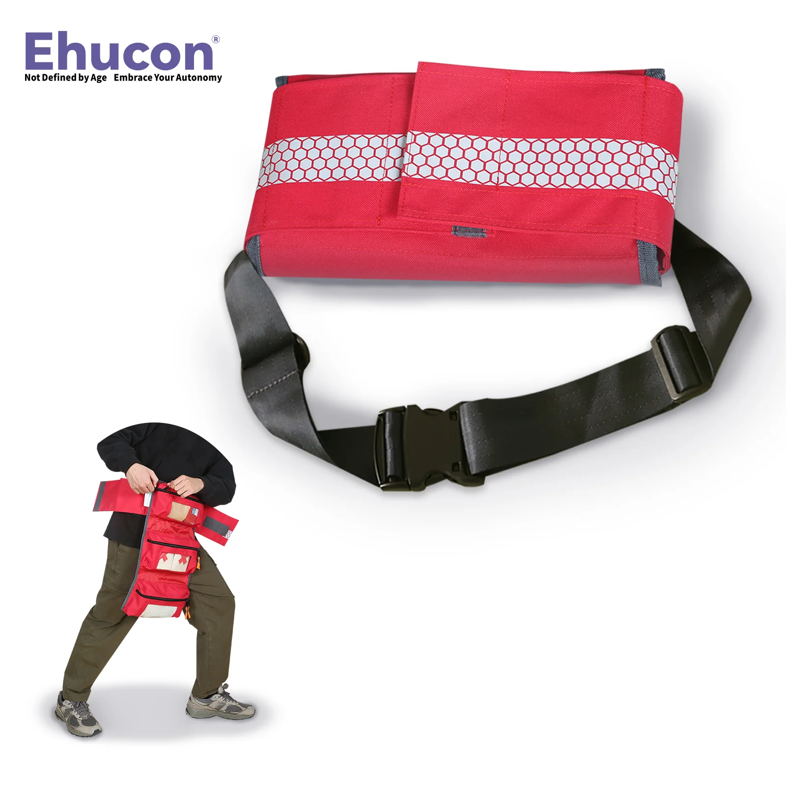 Ehucon Empty First Aid Fanny Pack, Rescue Waist Bag for Camping Medical Storage, Outdoor Emergency Survival