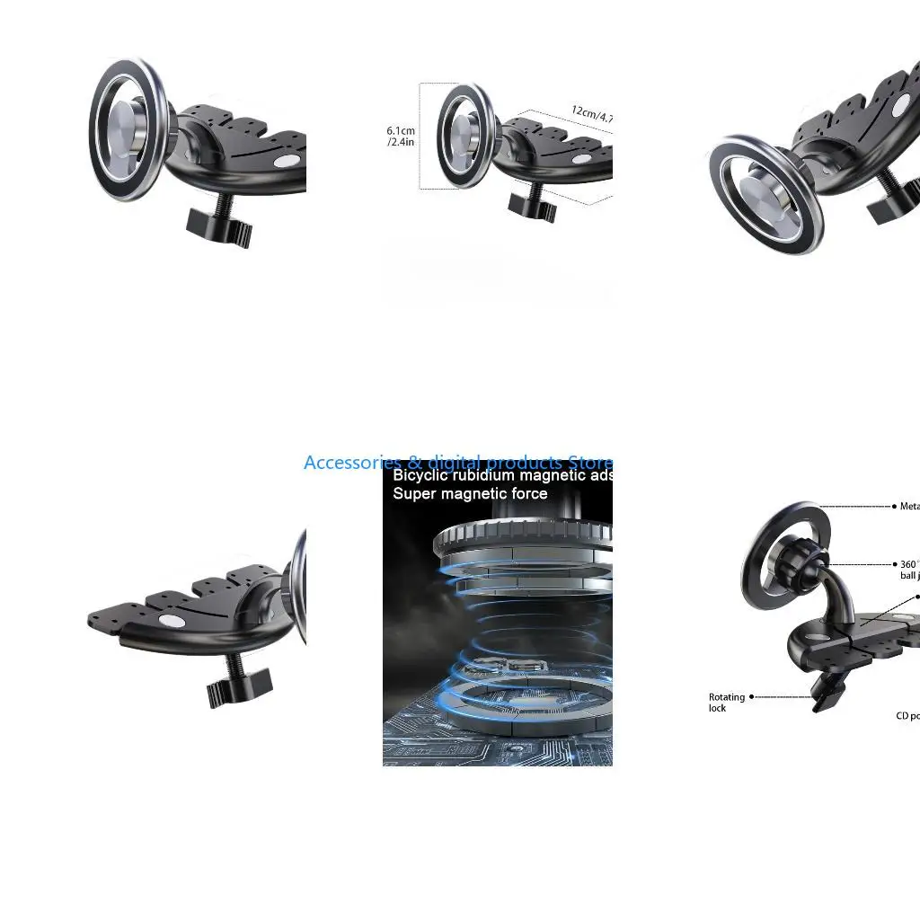 77JD Secure Phone Holder for CDs Slot Force Keep Device Stable During Travel Navigation
