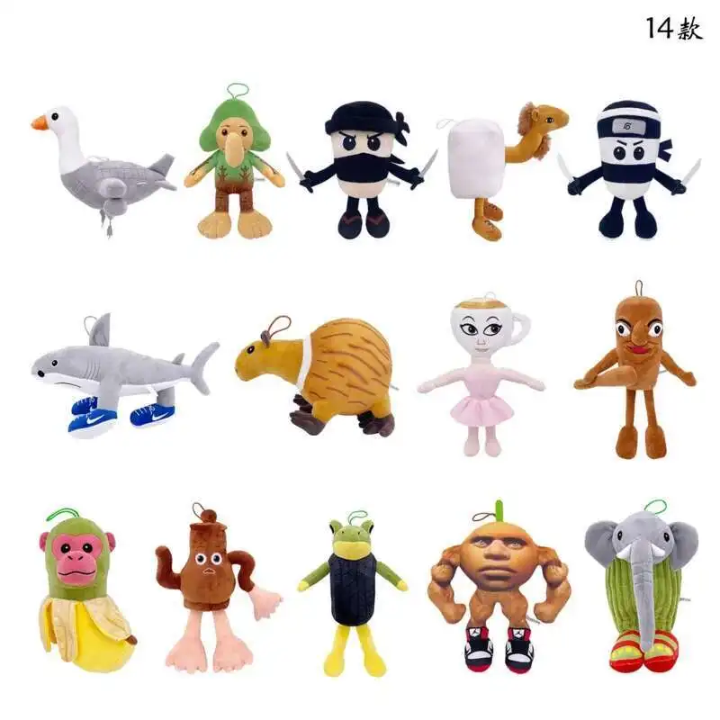 Italian Brainrot Plush Tung Tung Tung Sahur Tralalelo Tralala Stuffed Pillow Shimpanzini Bananini Plushies Toy For Kid Gifts