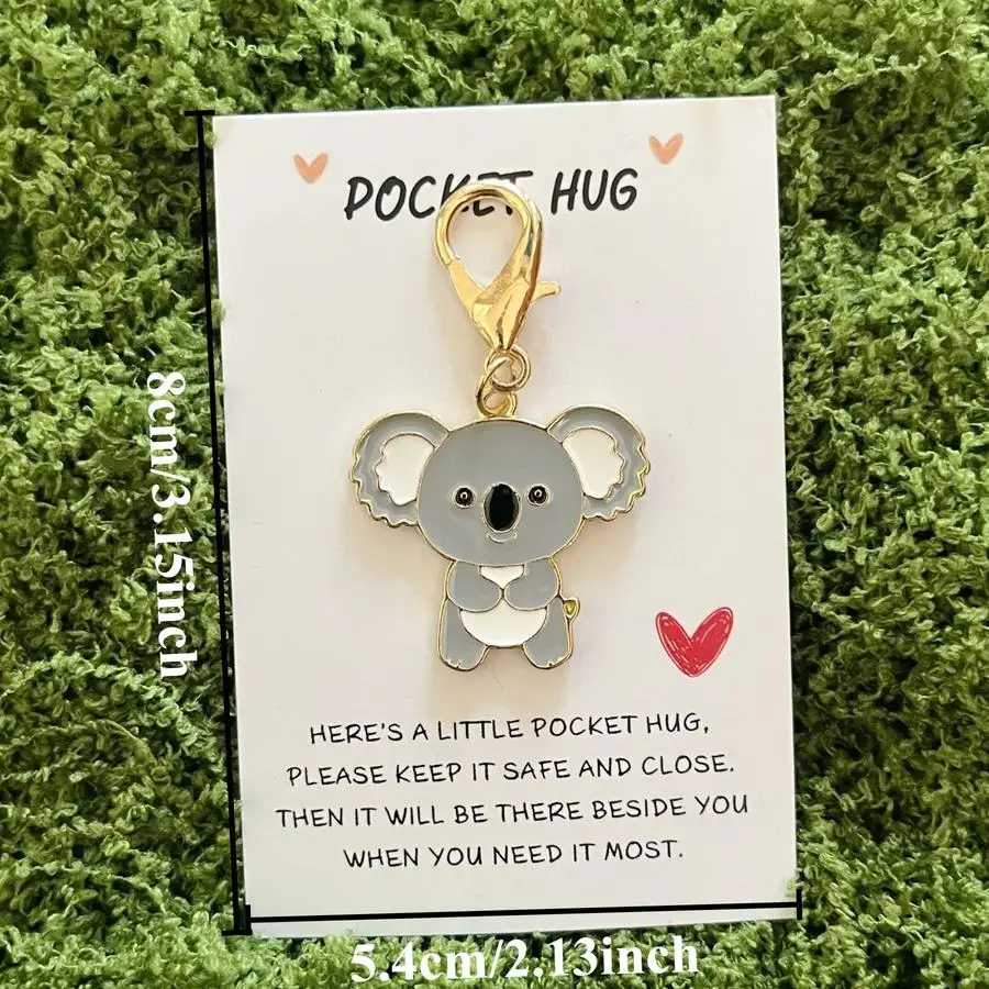 1/5/10/20/50/100pcs Gift for Her/Him s/s/s-Free And Lovely Koala Koala Keychain, with Inspiring Hug Card, Inspirational And Hear