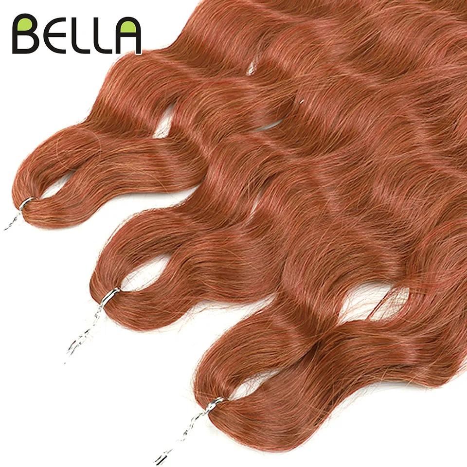 BELLA Crochet Hair Synthetic Water Wave Braiding Hair Extensions 24 Inch Crochet Braid Hair High Temperature Fiber Fake Hair