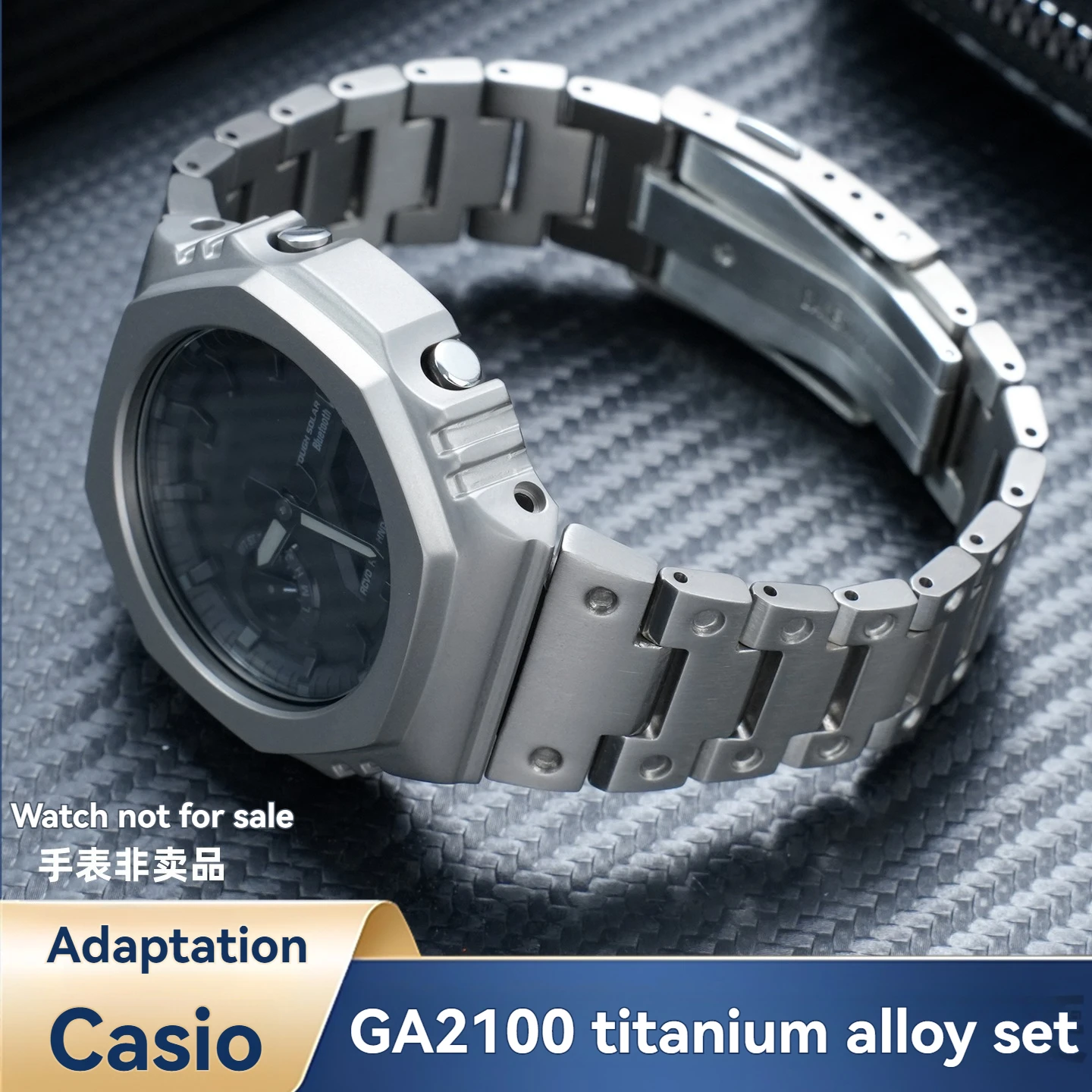 

For Casio G-SHOCK GA-2100 GA-2110 GA-B2100, Titanium Alloy Case + Strap Mod Kit, Ultra Light Metal Bezel and Band Set