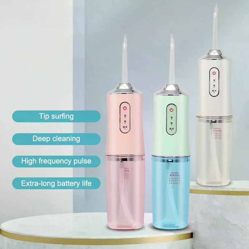 220ml USB Electric Water Floss, Intelligent Chip, Precise Pressure Control, 360 Degree Rotating Nozzle, Tooth Cleaning Device