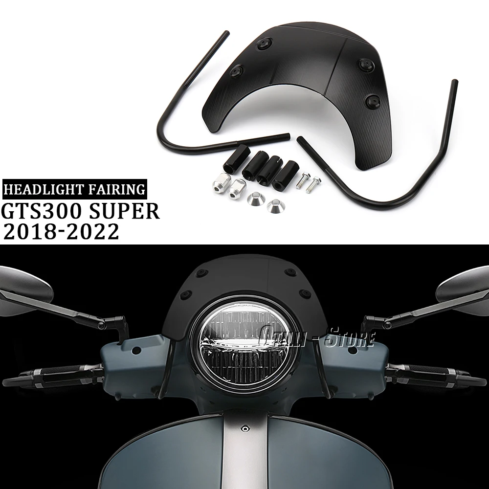 

Windshield Headlight Fairing For Vespa GTS 300 Super High Quality Motorcycle GTS300 SUPER Windscreen 2018 2019 2020 2021 2022