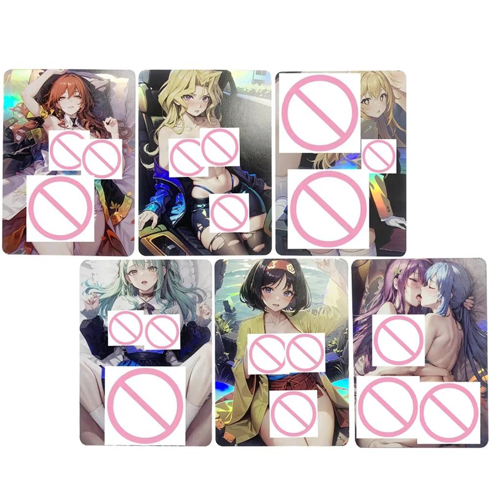 

New Waifu Sexy Nude Collection Cards Yae Miko Lillie Naked Collection Cards Big Breasted Girl Refractive Color Flash Gifts