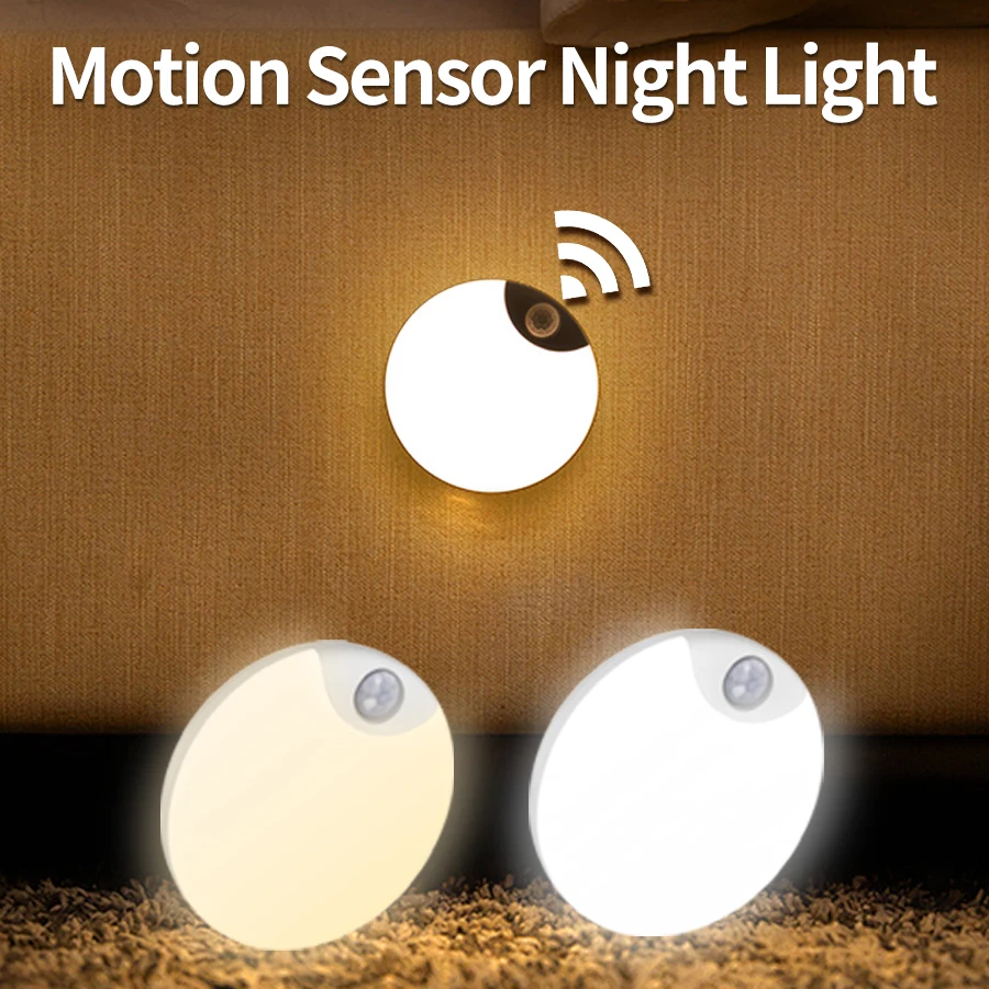 

LED Night Light Human Sensor Cabinet Night Lamp USB Charging Automatic For Bedroom Stairs Closet Kitchen Wardrobe Lighting