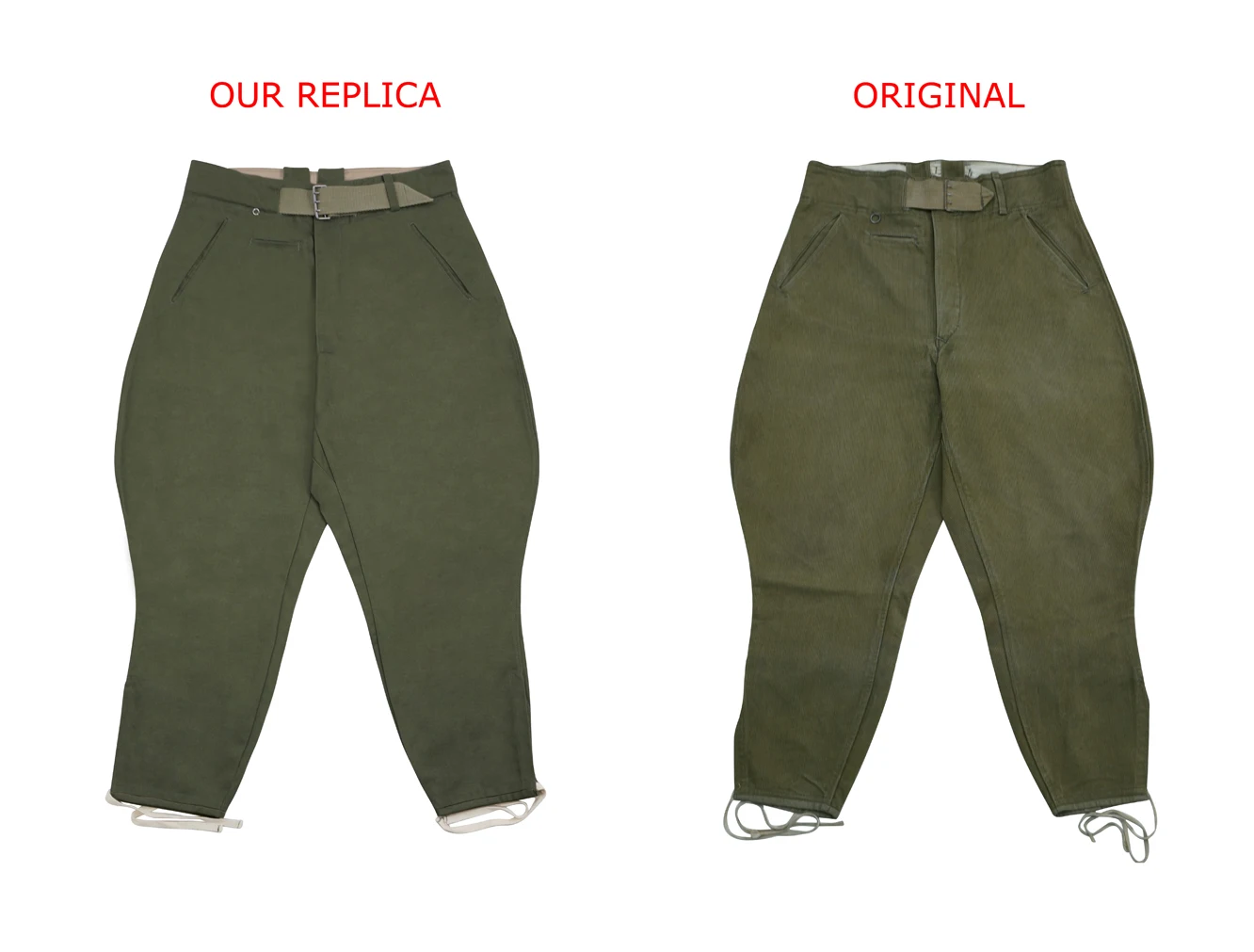 GUTB-015 WWII Geman DAK/Tropical Afrikakorps, pantalones de primer tipo, Oliva