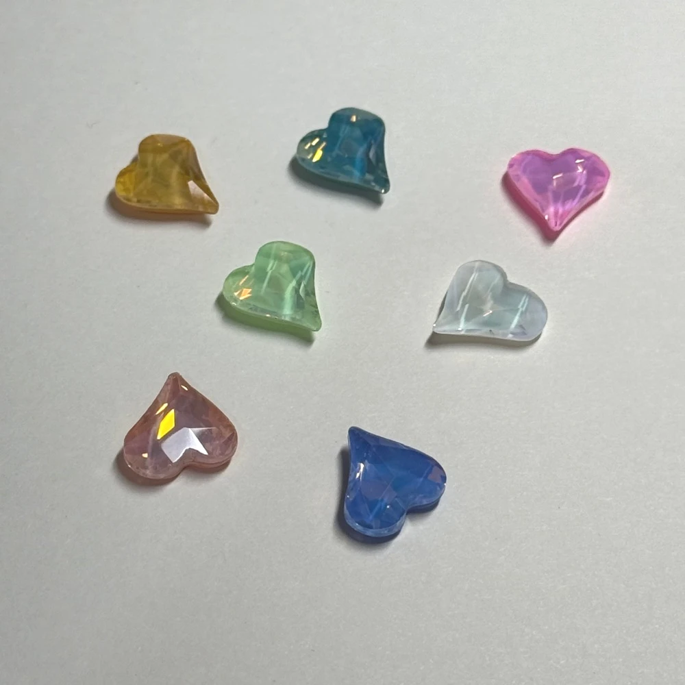 7pcs Rhinestones Shoes Charm Shining Heart Rhinestones Shoes Accessories for Summer Shoes DIY