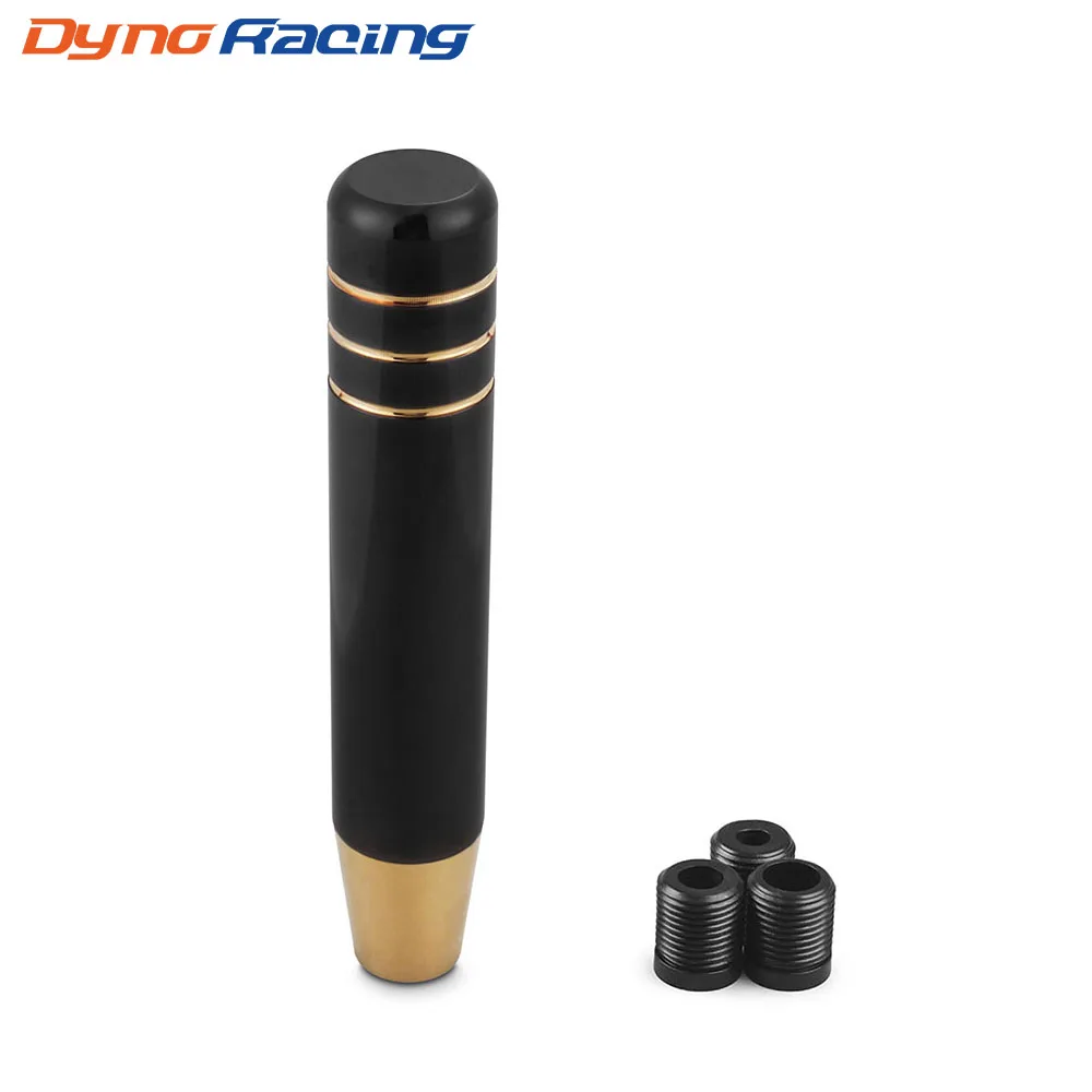 18CM Aluminum Black Gold Gear Shift Knob Racing Car Universal Manual Transmission Shifter Lever Knob With three adapters