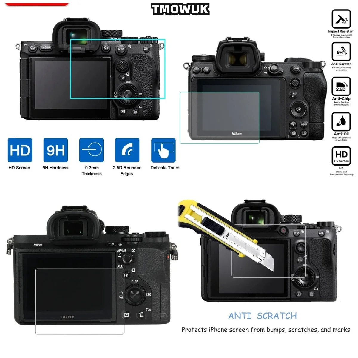 Easy - Installation Tempered Glass Screen Protector For Sony A7II A7III A99 A77/A7R A7 A7s Mark II III/A7M2 A7M3 A7RIII A7RII A7
