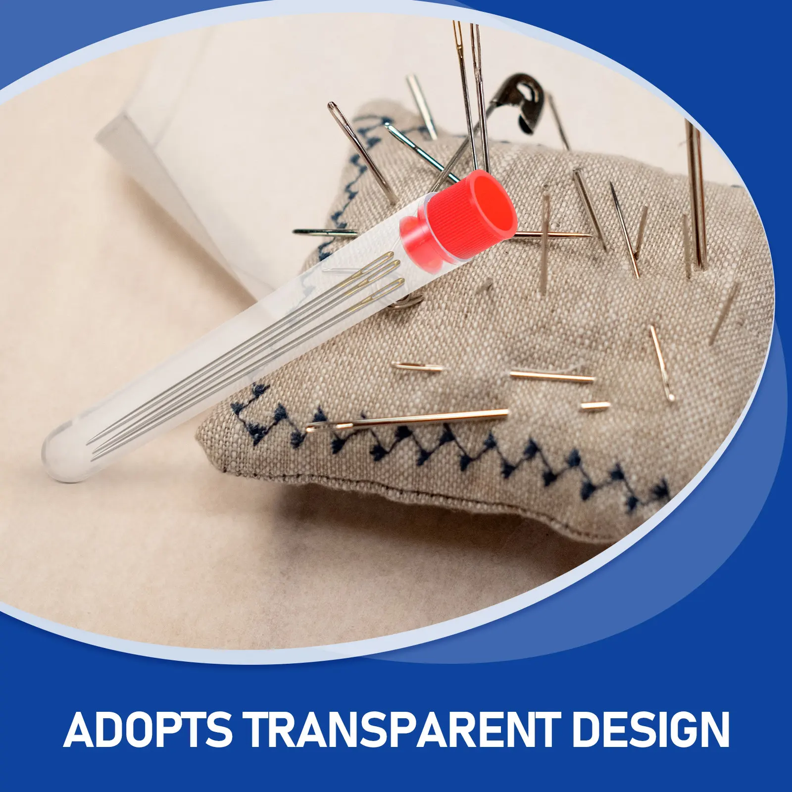 100Pcs Transparent Storage Bottles Sealing Needle Containers Portable Clear Small Plastic Holder for Sewing Cross-Stitch DIY