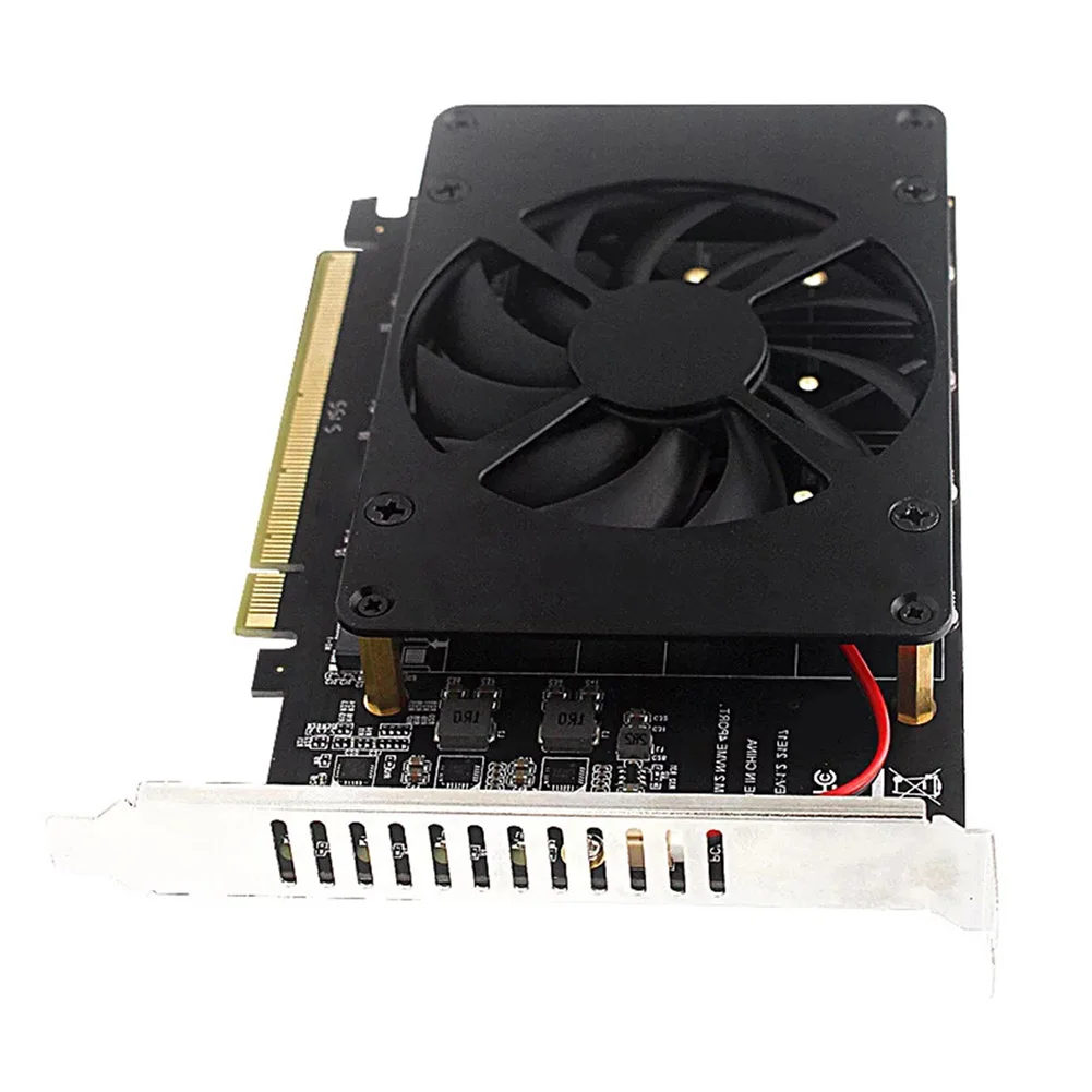 Fanned Adapter Card NVME M.2 Adapter For PCIE X16 Splitter Expansion Controller 4-Disk Soft RAID Efficient Heat Dissipation