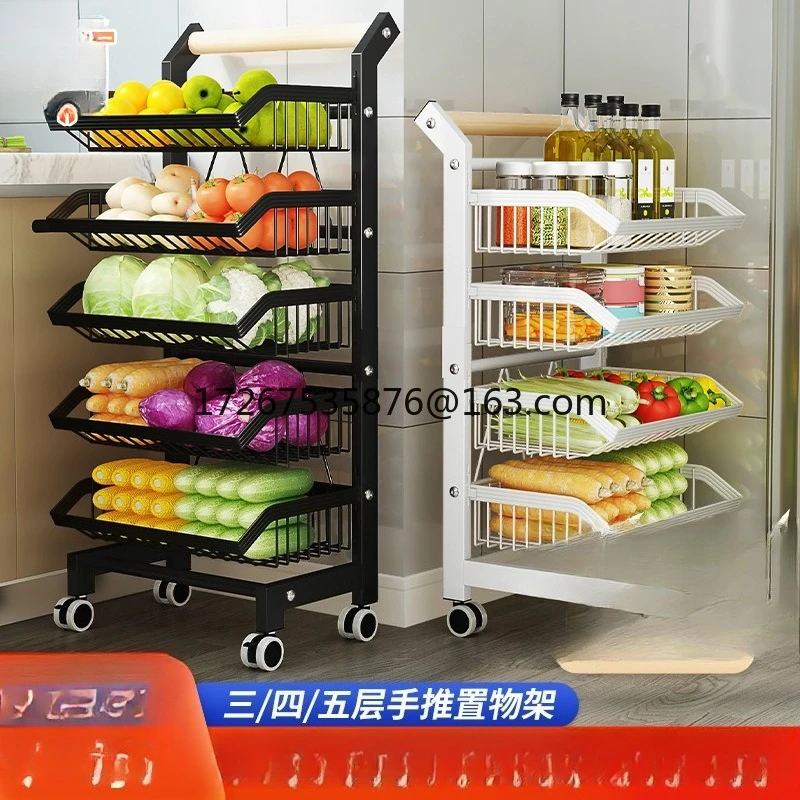 

Snap-on trolley Kitchen trolley Floor-to-ceiling multi-layer shelf Fruit and vegetable floor storage rack