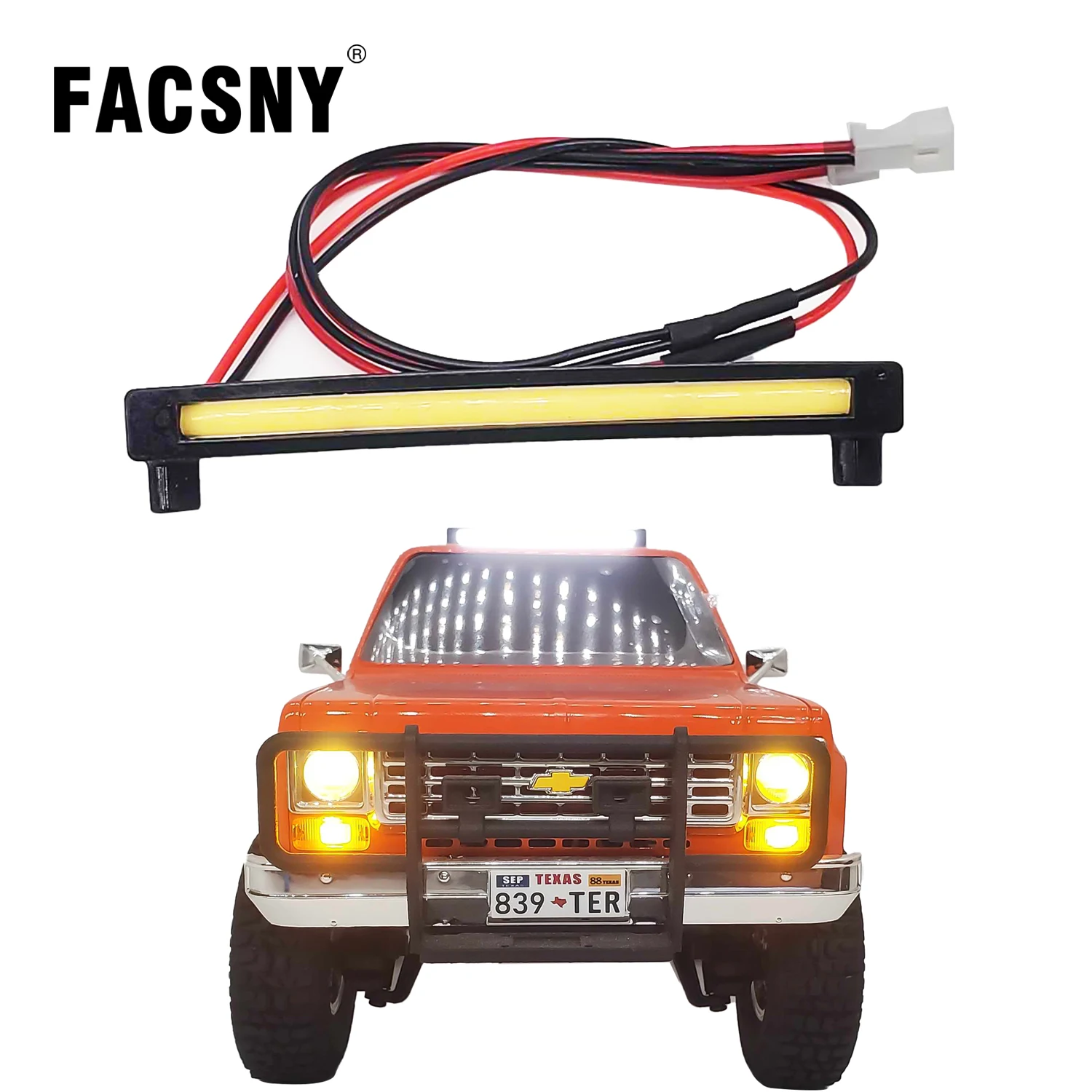 FMS FCX24 K5 LED Strip Light Modified Roof Lamp Lights For 1/24 RC Crawler Car FMS FCX24 Chevrolet K5 Pickup Truck Upgrade Parts