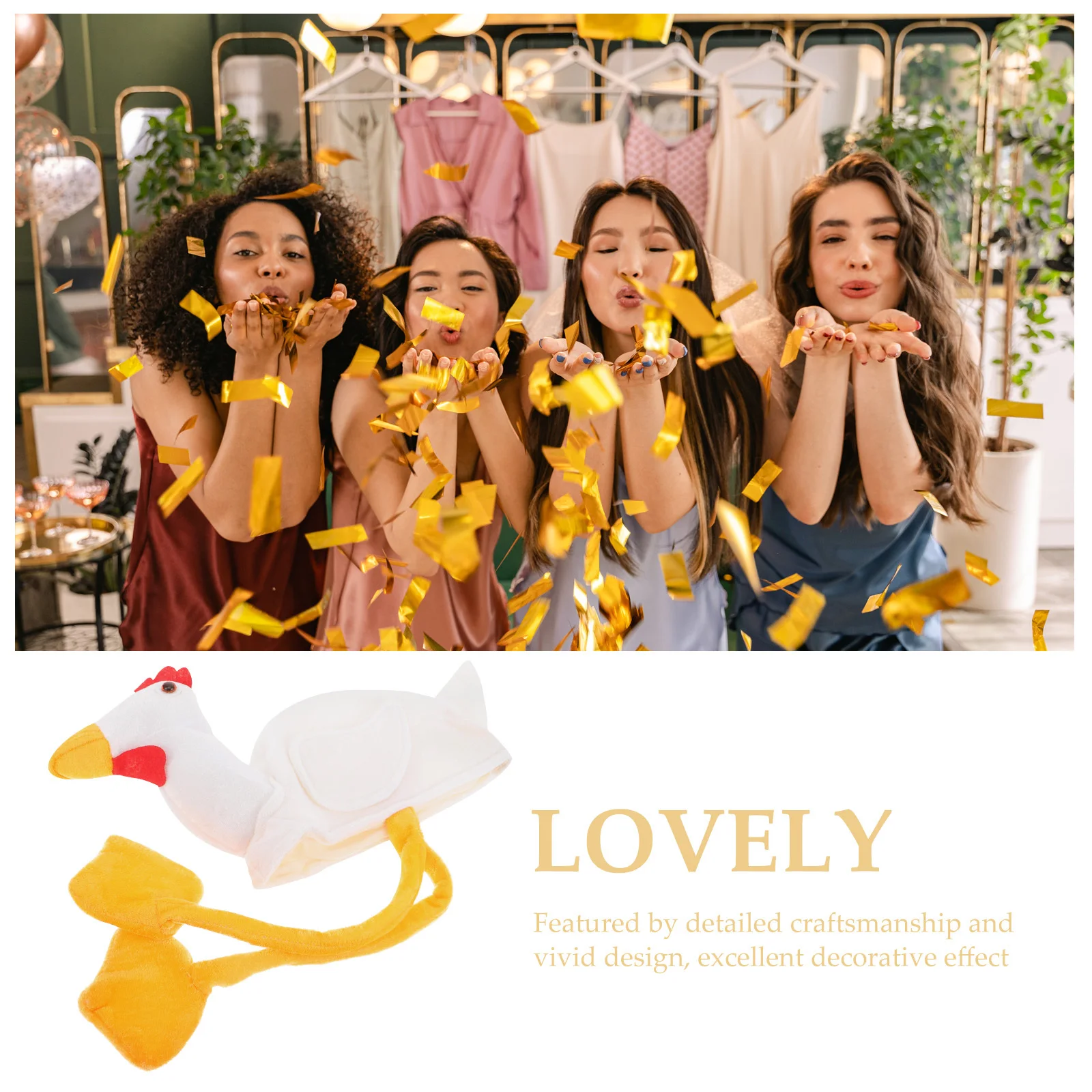 

Animal Hat Chick Hat Cosplay Party Costume Dress-Up Photo Prop Fun Headgear Chicken Hats Chicken Hats for Adults