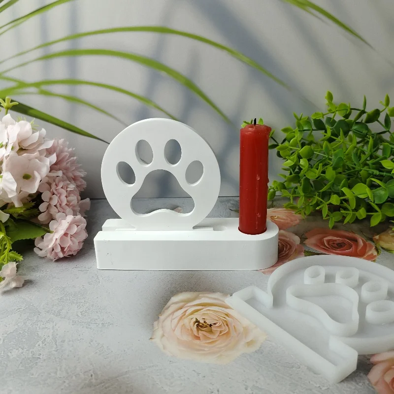 Cakar anjing Plug-in Resin cetakan tetes DIY semen silikon cetakan dekorasi rumah penyimpanan