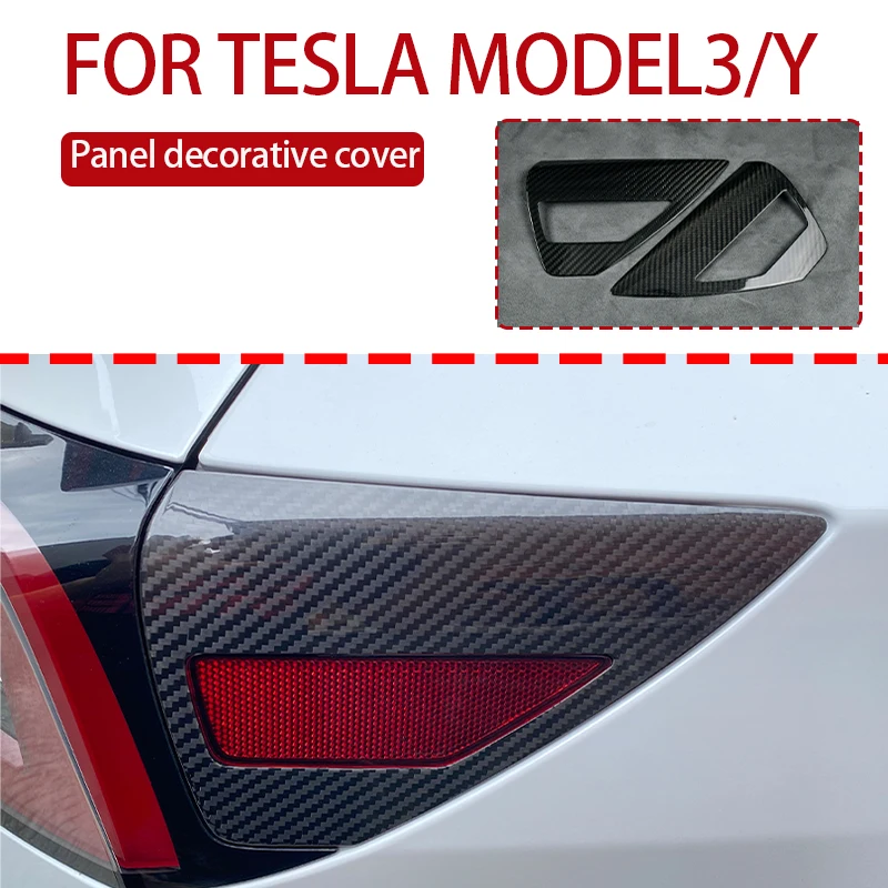 

For Tesla Model Y 2020+ Model 3 2017-2022 Real Carbon Fiber Charging Port Panel Trim Cover Car Retrofitting Accessories Sticker