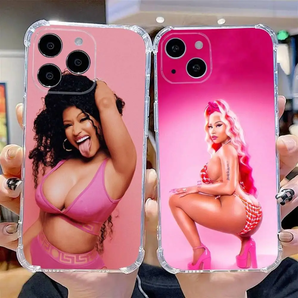 

Singer Nicki M-Minaj Phone Case For iPhone 16,15,14,13,12,11 Pro,Max,Plus,X,XS,XR,SE,Mini Transparent Silicone Soft