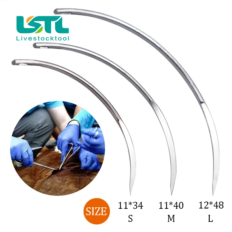 10 Pcs Veterinary Suture Needle Surgical Needle Pig Cattle Sheep Poultry Beast Medical Tool Veterinary Equipment Livestock Tools