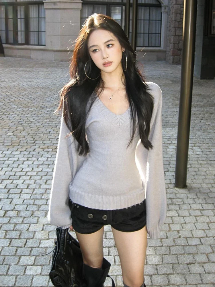 

Женский трикотажный топ больших размеров с V-образным вырезом и длинными рукавами, с эффектом утяжки талии, осенне-зимний, модный, повседневный, для ношения под одеждой