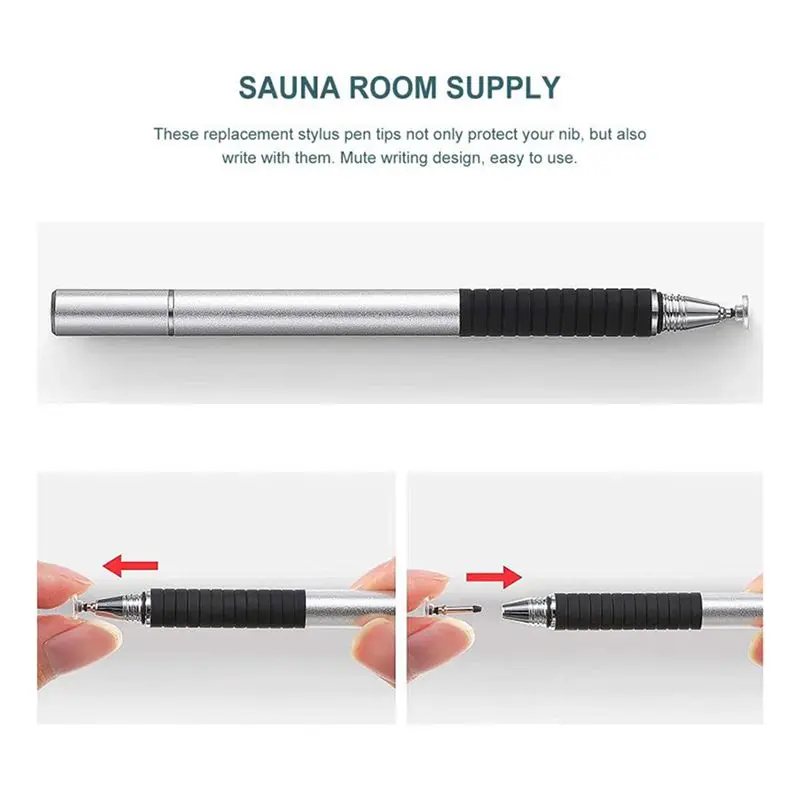 @@HUND-12Pcs Universal Tip Capacitive Stylus Touch Screen Pen Nibs Silicone Replacement Pencil Tip for Tablet Mobile Phone