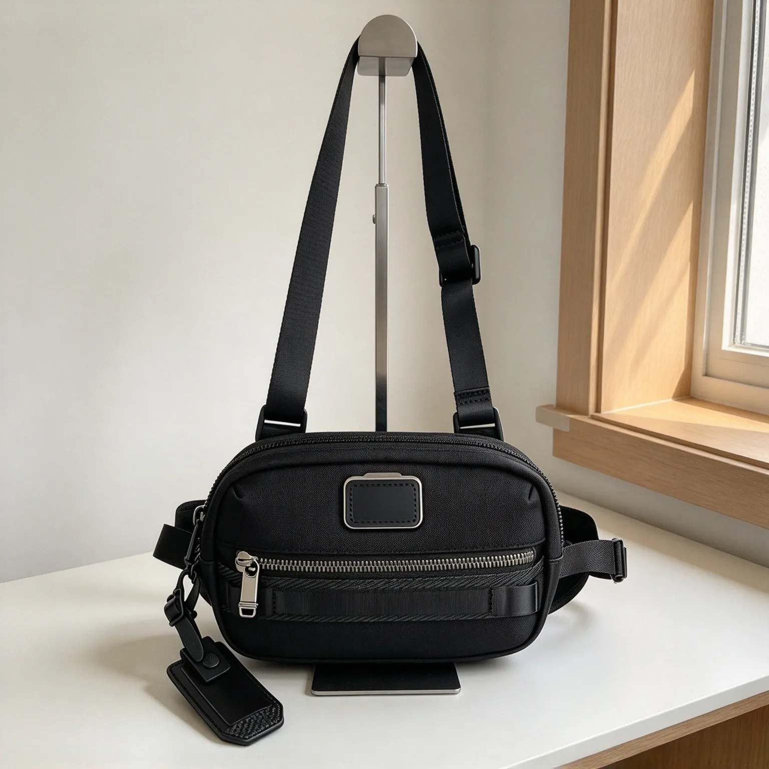 Men's Casual Nylon Crossbody Chest Bag, Multi-functional Waist Pack for Daily Commute