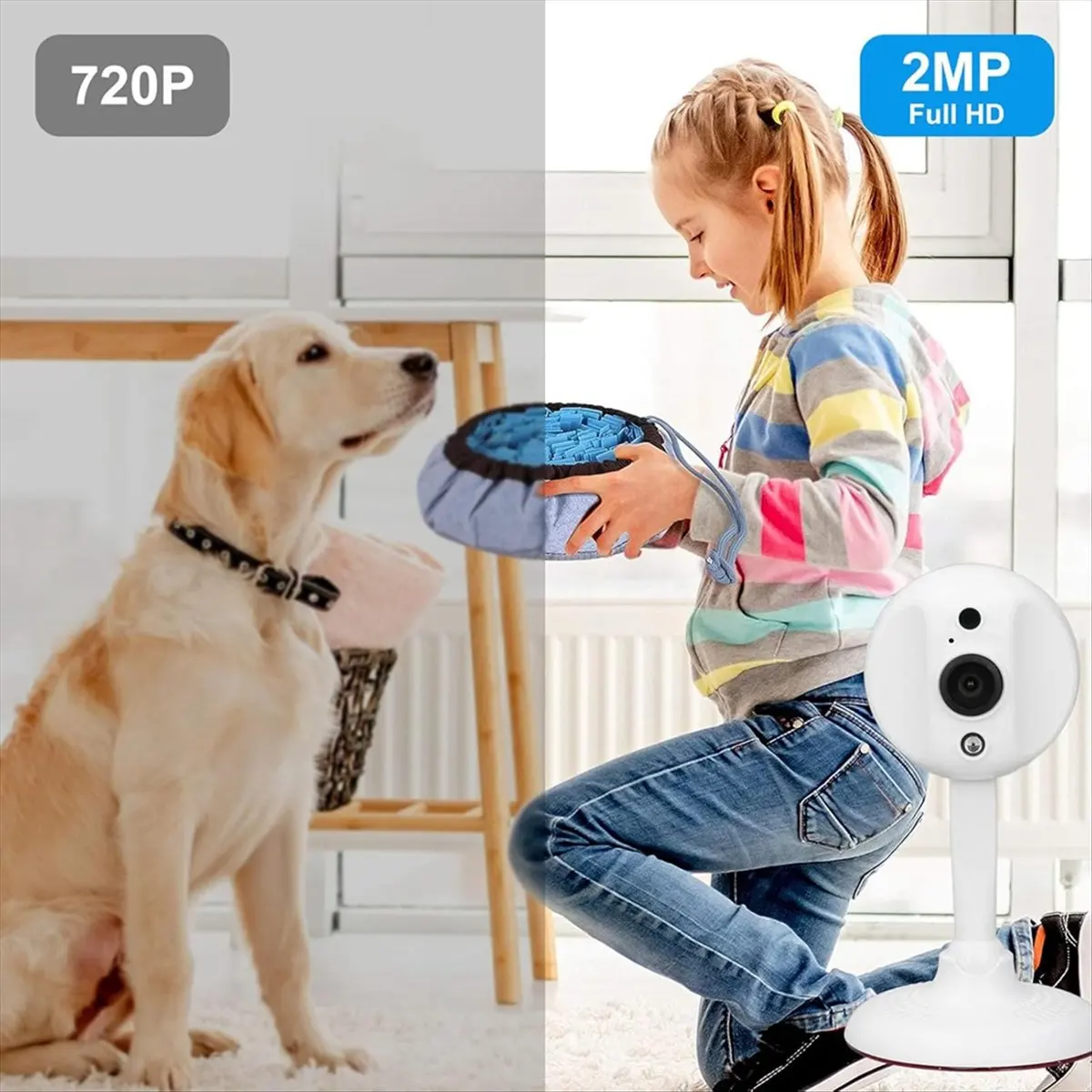 A48U WIFi Fisheye Wide-Angle Camera 1080P 2MP, 145 Wide-Angle Two-Way Voice Dialogue Network Security Camera.