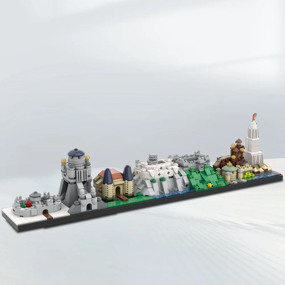 Gobricks MOC Throneseds Westeros Skyline Klocki Konstrukcyjne Miasto Washington DC Skyline Cegły Cleveland Skyline Zabawki dla Dzieci Prezent