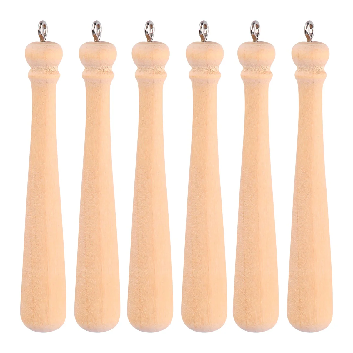 

50 Pcs Baseball Bat Keychain Pendant Decorative Accessory Highlight Appearance Ring Wood