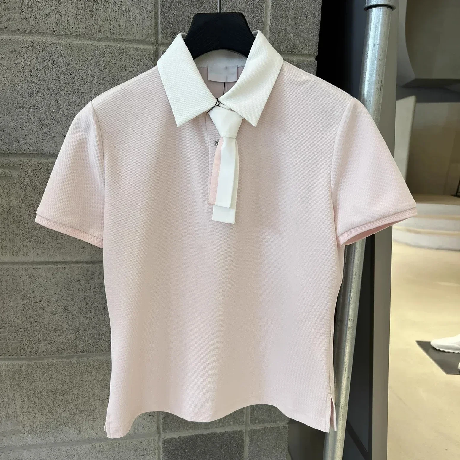 

2024 Women's Summer Golf Apparel Lapels Casual Versatile Slim Stretch Short Sleeves