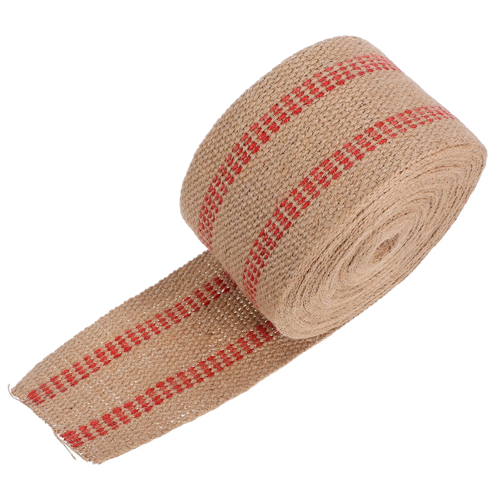 

1 Roll Red Stripe Jute Webbing Rustic Natural Upholstery Material Chair Repair Strap DIY Craft Supply Patio Chair Repair Straps
