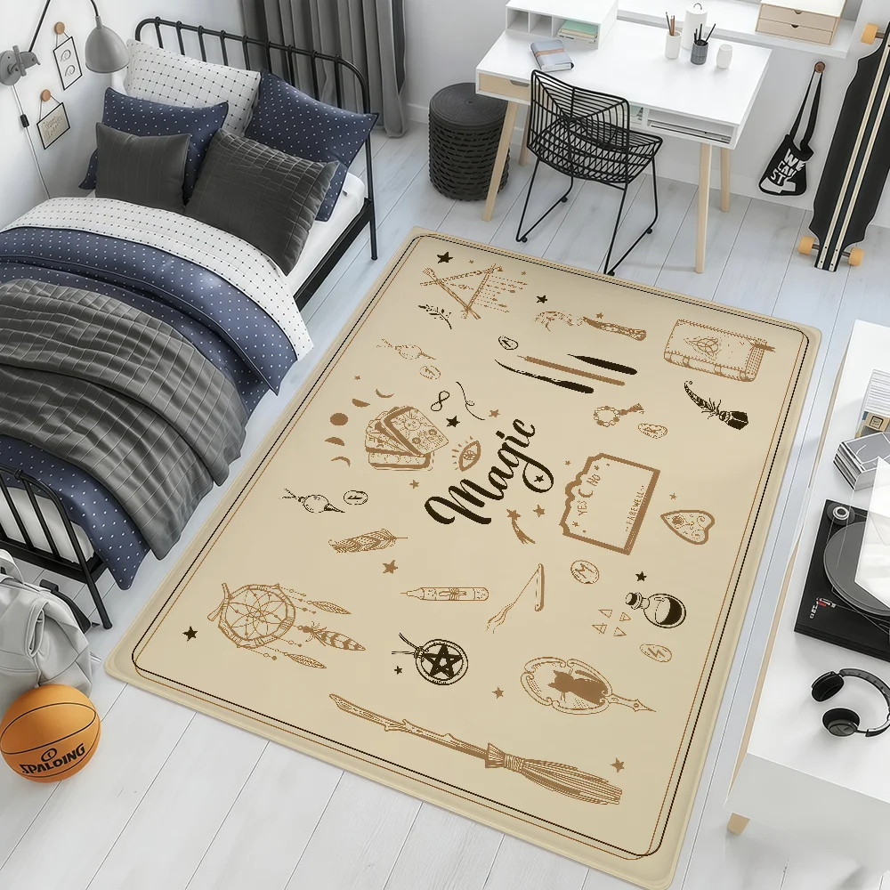 geometric luxury gold black tarot Home Bedside Rug Kitchen Bath Floor Mat Hallway Balcony Carpet Entrance Doormat hogar Decor