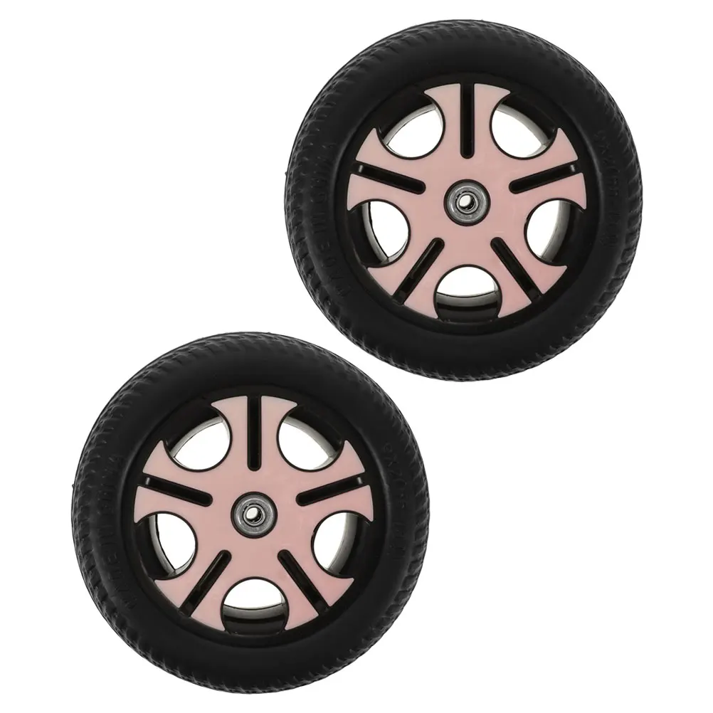 2pcs Children'S Tricycle Wheels Replacement 0.8Cm Hole Diameter Lightweight Wear-Resistant Non-Skid Easy Installation Universal