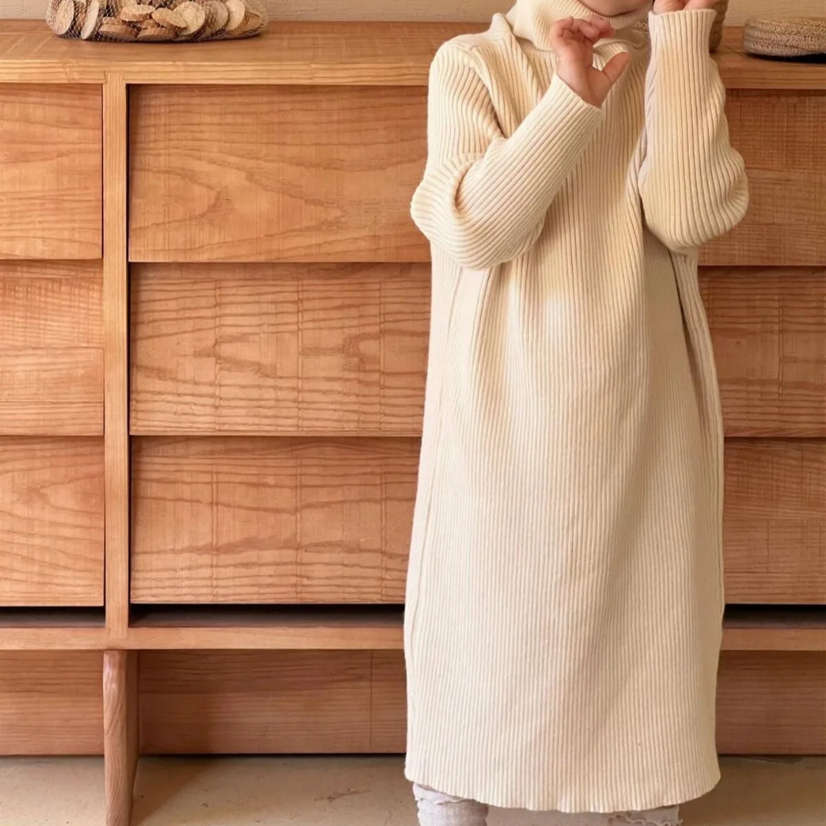 

Весенне-осеннее платье для девочек, детское шерстяное вязаное платье принцессы в западном стиле в корейском стиле с высоким воротом