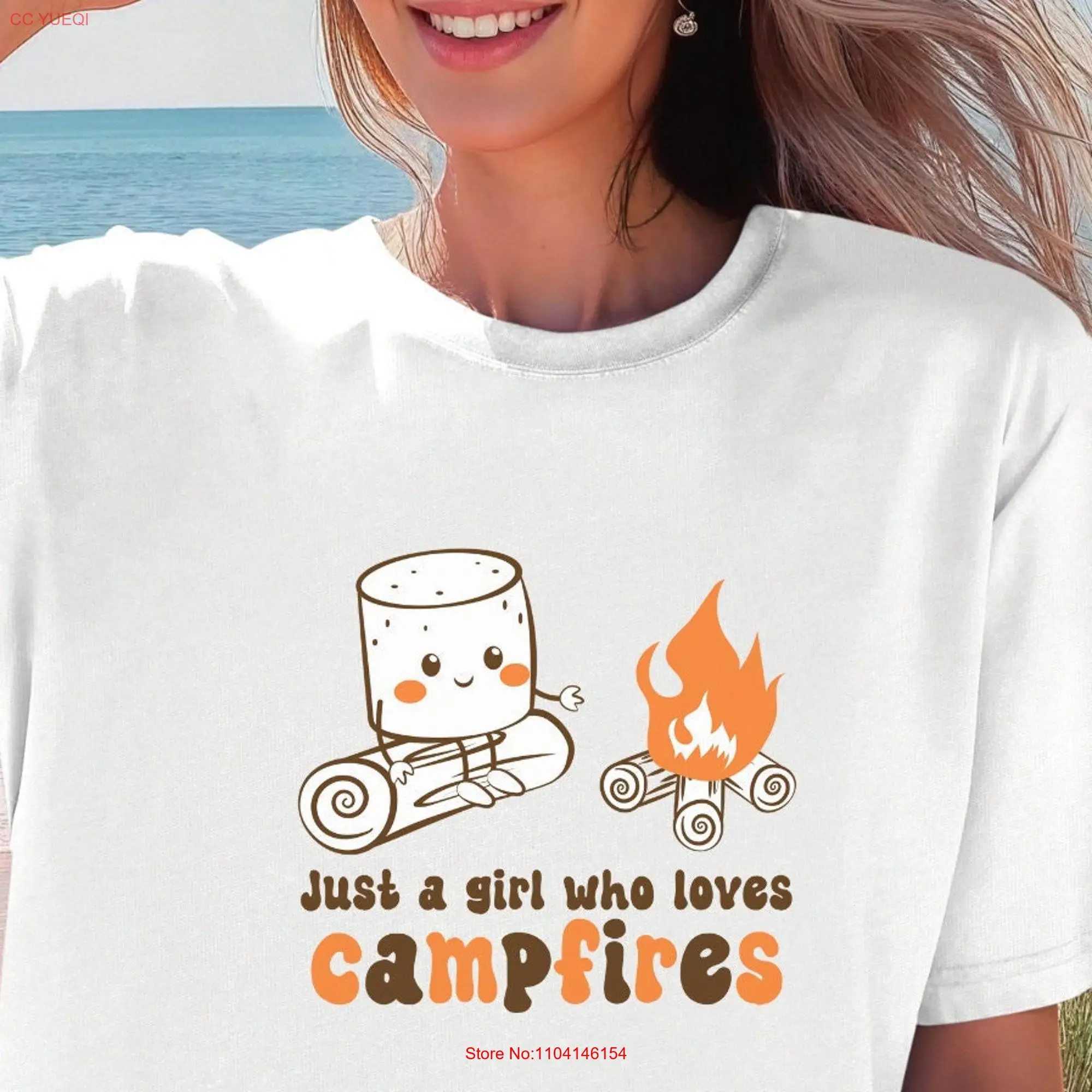 Just a Girl Who Loves Campfires T Shirt Campfire Camping Comfort Colors long or short sleeves