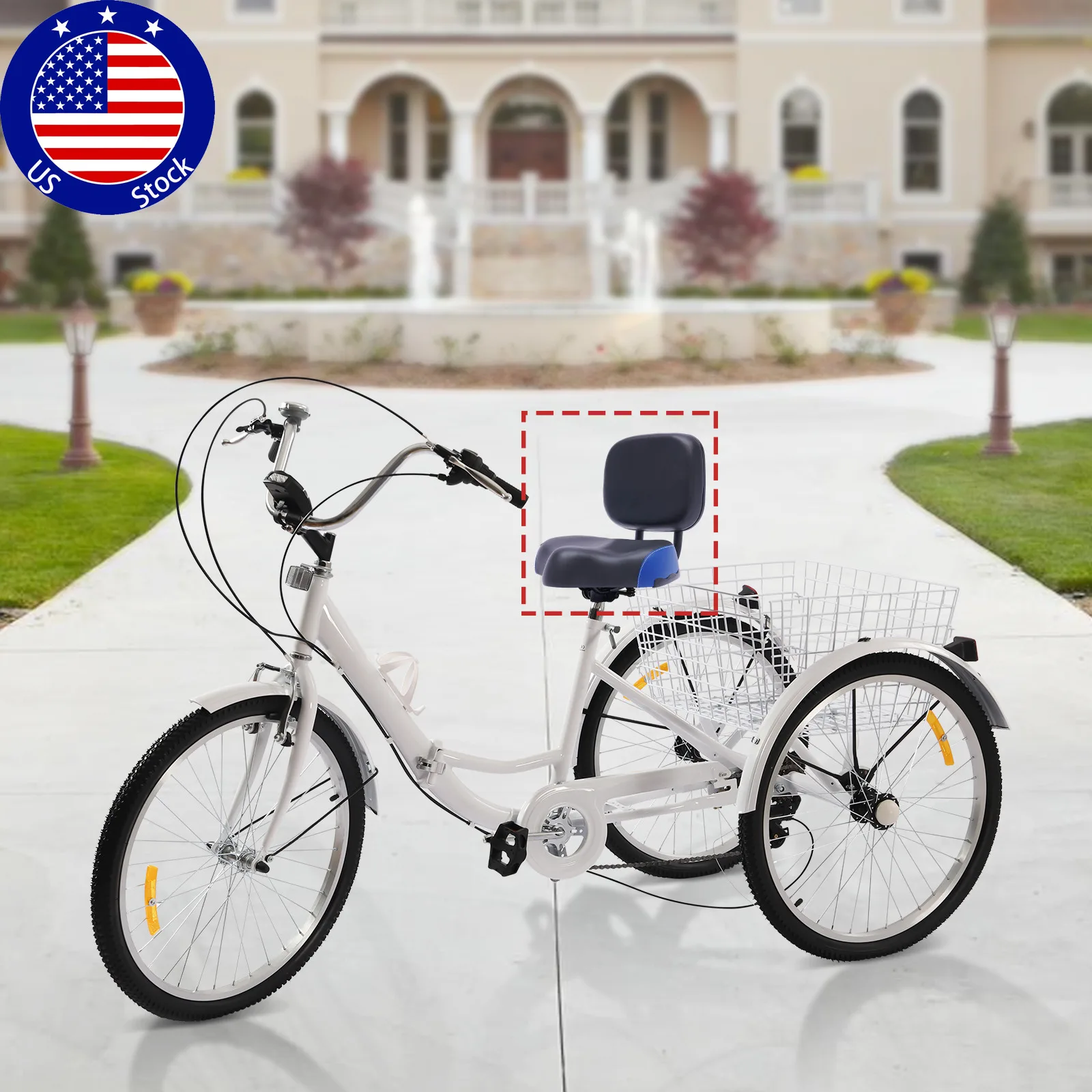 

Universal Bicycle Seat Large Comfort Wide Saddle Seat with Back Rest Cushion Hot