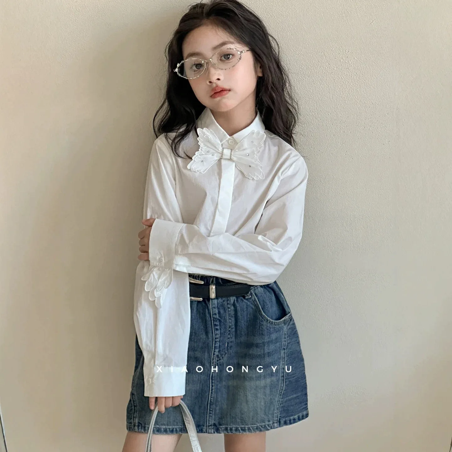 Girls Shirt Autumn 2026 New Collection Childrens Autumn White Shirt Parent Child Early Autumn Dressing Top