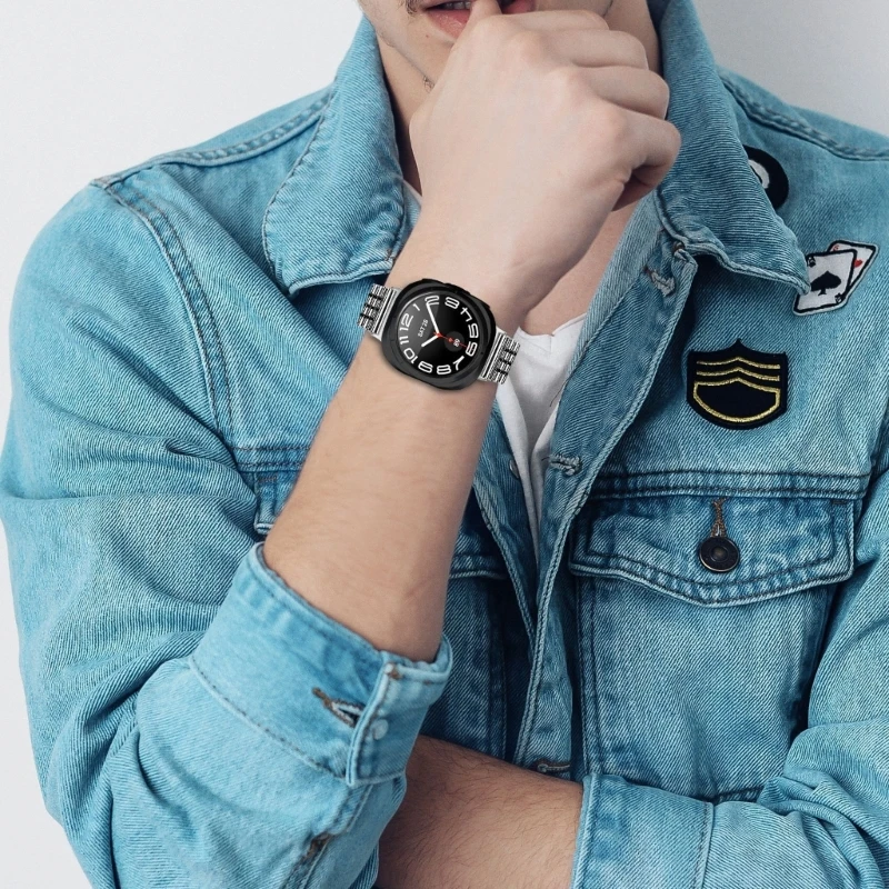 Dây đeo đồng hồ bằng thép không gỉ 47mm cho đồng hồ 7 Dây đeo siêu kim loại với móc cài toàn kép