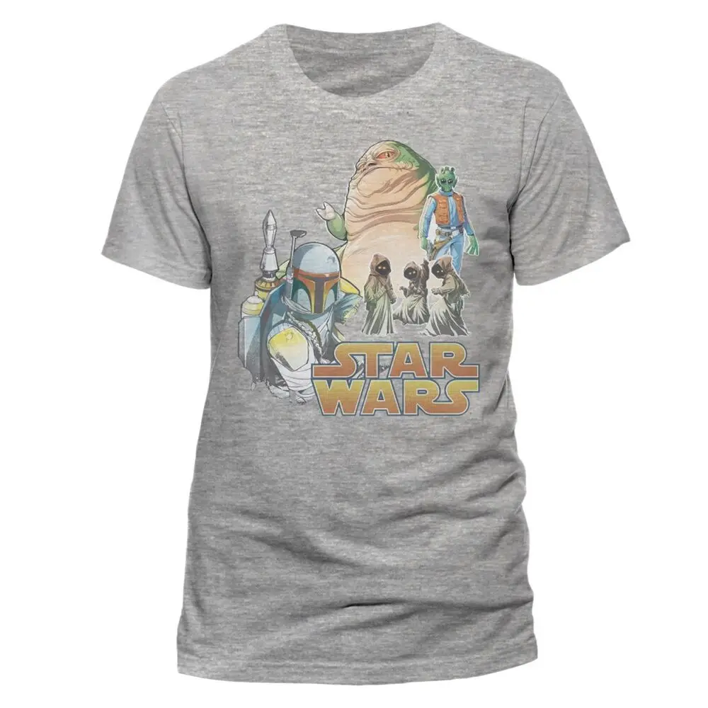 - RETURN OF THE MONTAGE BOBA FETT, JABBA GREY T-SHIRT  High Quality 100%Cotton Short Sleeve