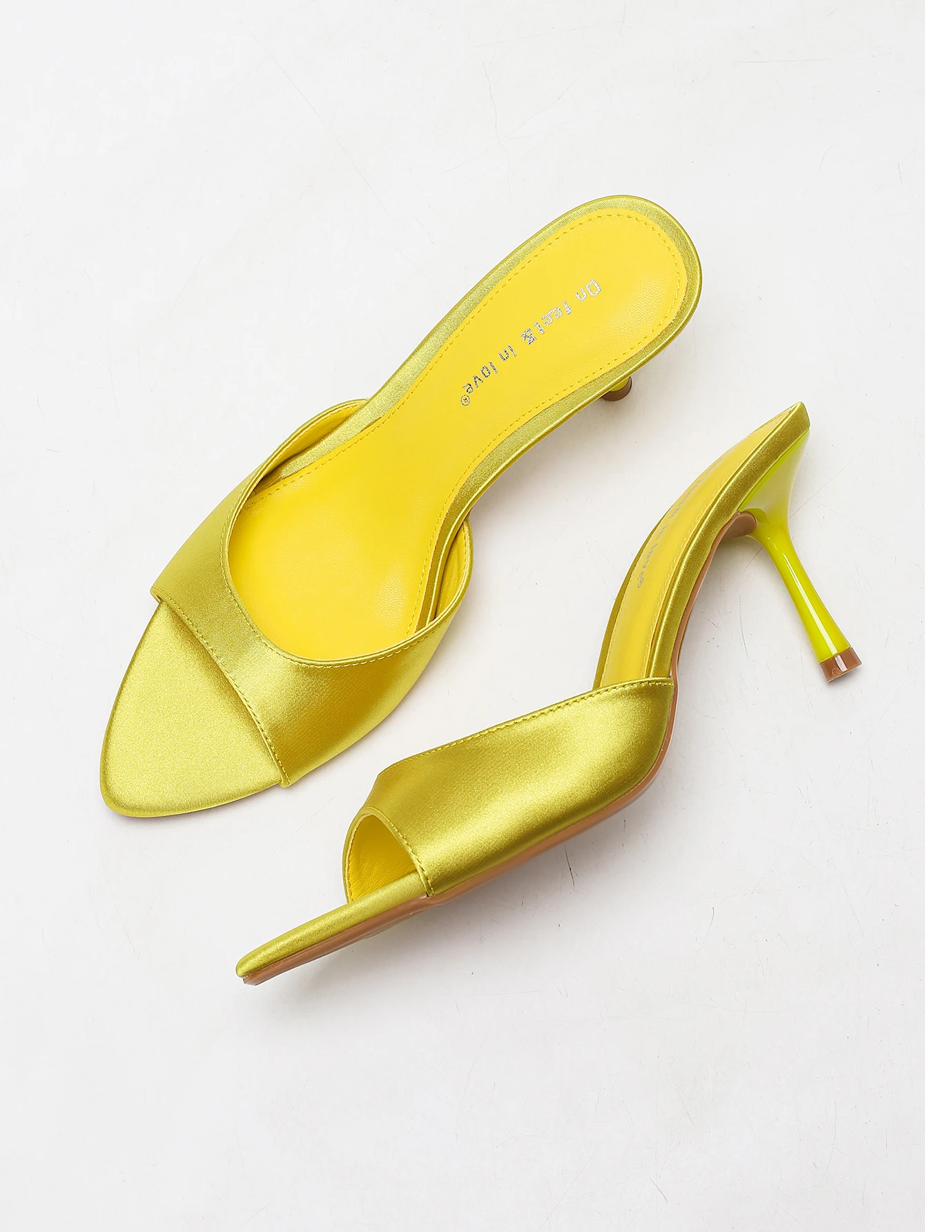 Women's Satin Pointed Toe Stiletto Heel Mules, Slip-On Open Toe Heeled Sandals, Comfortable Backless Dress Shoes view 6