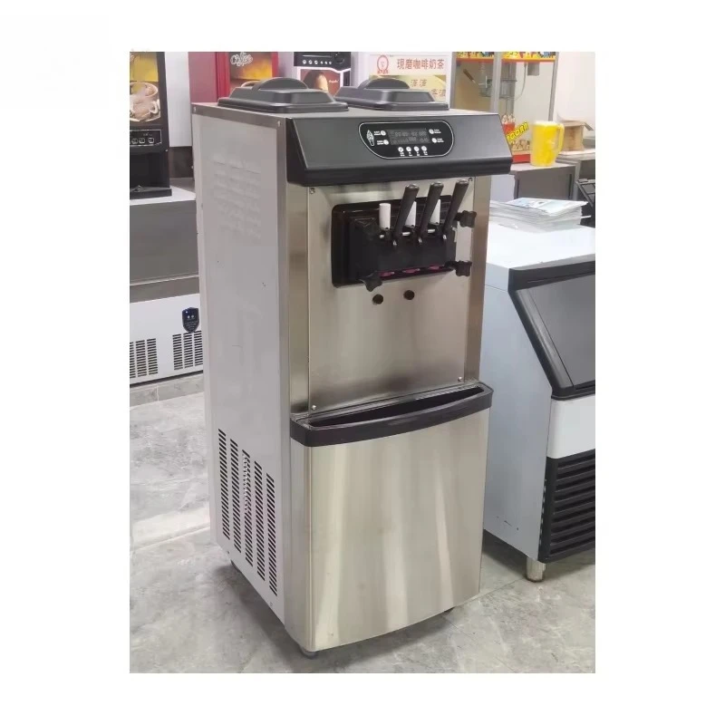 Commercial Automatic Three Flaor Soft Sere I Cream hine, 30-35 L/H Stainless Steel I Cream Maker