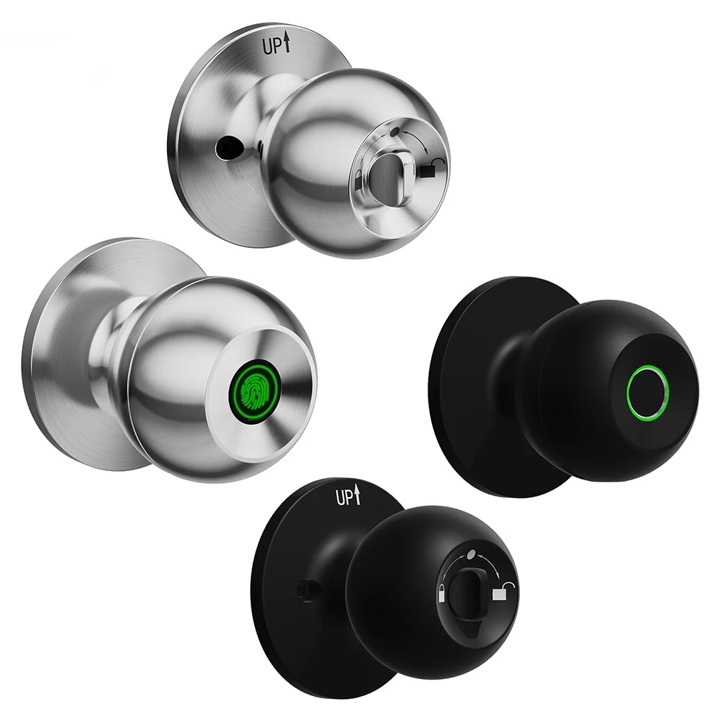 

Smart Door Knob Fingerprint Door Knob Rechargeable Keyless Entry Door Lock with Keys TUYA App Control for Home Indoor